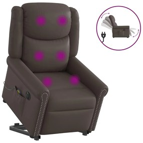 Poltrona reclinável massagens elevatória elétrica couro artif.