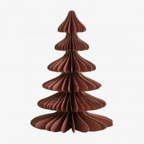 Árvore De Natal Em Papel Navira ↑15 Cm & Vermelho Cedro Com Borda Dourada - Sklum