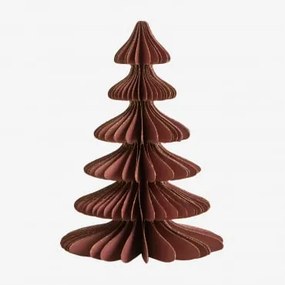 Árvore De Natal Em Papel Navira Vermelho Cedro Com Borda Dourada & ↑15 Cm - Sklum
