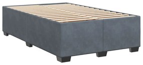 Cama boxspring com colchão 120x190 cm veludo cinzento-escuro