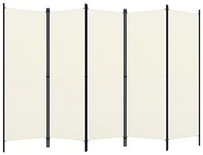 Divisória de quarto com 5 painéis 250x180 cm branco nata