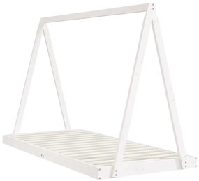 Estrutura de cama infantil 90x200 cm pinho maciço branco