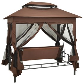 Gazebo com baloiço conversível cor café