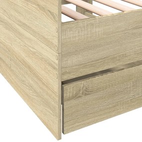 Sofá-cama com gavetas sem colchão 90x200 cm carvalho sonoma