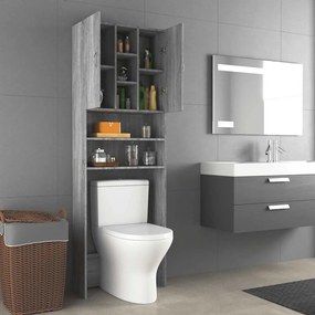 Armário máquina de lavar roupa 64x25,5x190 cm sonoma cinza