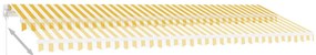 Toldo retrátil manual independente 500x300 cm amarelo e branco