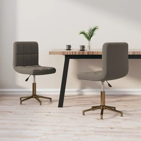 vidaXL Cadeiras de jantar giratórias 2 pcs veludo cinzento-escuro