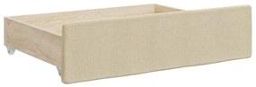 Sofá-cama com gavetão e gavetas 90x200 cm tecido cor creme