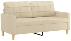 2 pcs conjunto de sofás com almofadões tecido cor creme