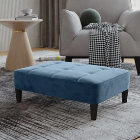 vidaXL Apoio de pés 78x56x32 cm veludo azul