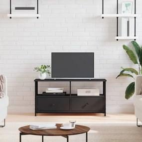 Móvel de TV 90x33x45 cm derivados de madeira e ferro preto