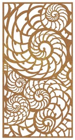 Decoração p/ muro de jardim 105x55 cm aço corten design conchas