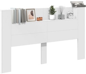 Armário de cabeceira com luzes LED 180x16,5x103,5 cm branco