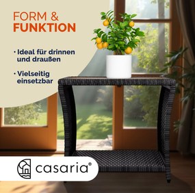 Mesa de apoio jardim Polyrattan 45x45x40cm cinzenta