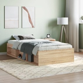 vidaXL Estrutura de cama 90x190cm carvalho sonoma