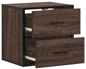 Mesas de cabeceira parede 2pcs 40x31x39,5 cm carvalho castanho