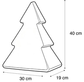 Candeeiro de Pé de Natal Branco 40cm com LED Solar e Recarregável RGBW - Pinus
