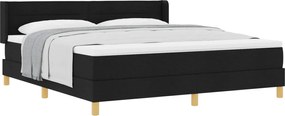 vidaXL Cama Box com colchão com cabeceira Preto 200 x 180 cm Poliéster
