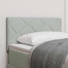 vidaXL Cabeceira LED Cinzento-claro 80 cm Couro Sintético