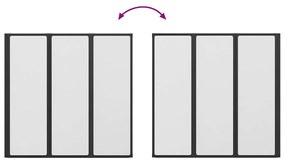 Painel de vidro dobrável para duche 3 peças 117 x 120 cm