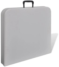 Mesa de jardim dobrável 122 cm HDPE branco