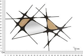 PAINEL DE PAREDE DE FERRO ABSY 114X2X80 CM PRETO E CASTANHO