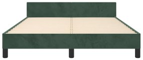 Estrutura de cama sem colchão 140x190 cm veludo verde-escuro