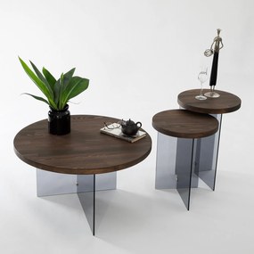 Mesa de Centro Serenity – Nogueira e Cinzento Escuro – 70 cm x 40 cm