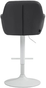 Banco de bar Natoma em couro sintético com estrutura branca 97-118 x 57 x 59 cm Preto