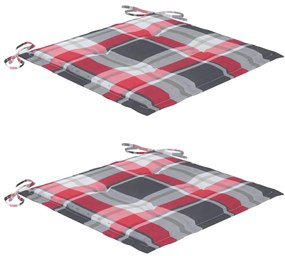Cadeiras de jardim dobráveis c/ almofadões 2 pcs bambu