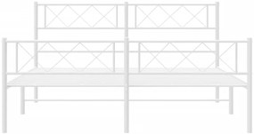 Estrutura de cama com cabeceira e pés 120x200 cm metal branco