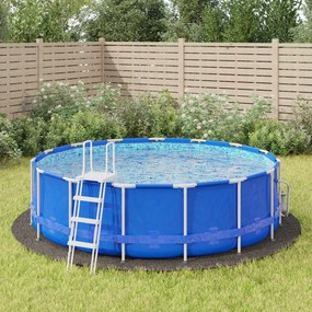 vidaXL Pano para chão de piscinas Ø428 cm poliéster geotêxtil cinza