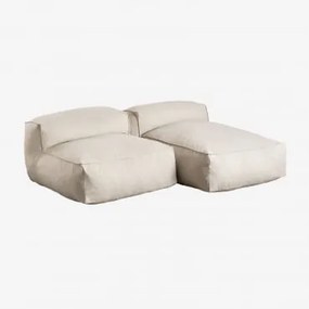 Sofá Modular Chaise Longue De 2 Peças Para Jardim Dojans Beige Semoline - Sklum