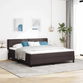 vidaXL Cama Box Marrom Escuro 180 x 200 cm Tecido e Espuma