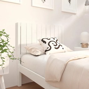 vidaXL Cabeceira de cama 95,5x4x100 cm madeira de pinho maciça branco