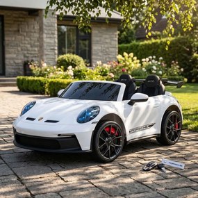 Carro elétrico para Crianças 3 a 9 anos, 24V 4x4 2 lugares Porsche 911 GT 3 MP4 Branco