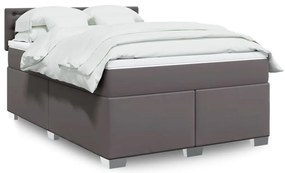 Cama com Molas/Colchão e Luzes Led - 140x200 cm - Couro Artificial Cin