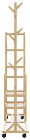 Cabide com prateleiras e rodas 100x38x175,5 cm bambu