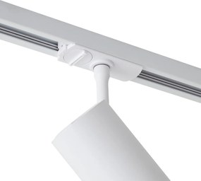 Foco moderno branco para sistema de calhas de iluminação monofásico, incluindo LED rotativo e inclinável - Iconic Zoom