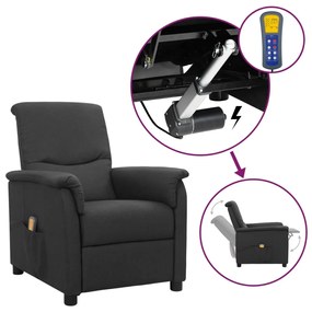 vidaXL Poltrona de massagens elevatória tecido cinzento-escuro