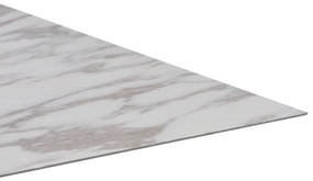 Tábuas de soalho autoadesivas 5,11 m² PVC mármore branco