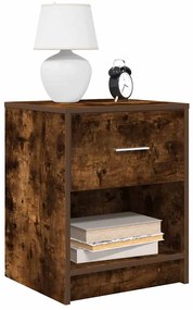 vidaXL Mesa de cabeceira com gaveta 40x34x50 cm carvalho fumado