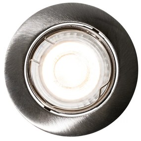 Set van 6 moderne inbouwspots gunmetal GU10 50mm rond kantelbaar - Edu Moderno