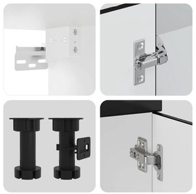 8 peças armário de cozinha conjunto Kalmar preto