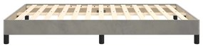 Estrutura de cama sem colchão 140x190 cm veludo cinzento-claro