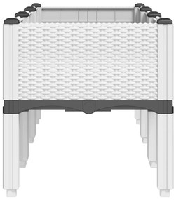 Vaso/floreira de jardim c/ pernas 120x40x42 cm PP branco