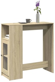vidaXL Mesa de bar c/ prateleiras derivados de madeira carvalho sonoma