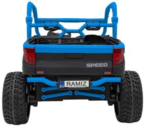 Carro elétrico para Crianças 24V 4x4 2Lugares Farmer Truck UTV Racing Rodas de espuma EVA, Assento Couro Azul