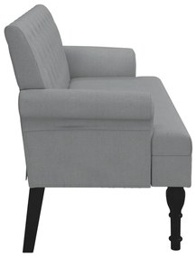 Banco com encosto 120x62x75,5 cm tecido cinza-claro