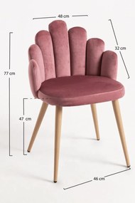 Cadeira Hand Veludo - Rosa